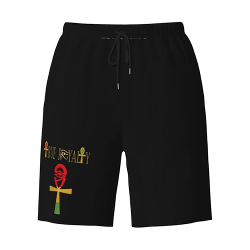 True Royalty Melanin Kemetic Ankh African Mens Swim Trunks Quick Dry Board Shorts 7" - Hawaii Beach Swimwear4