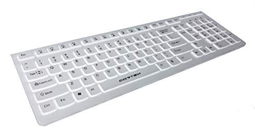 Clavier USB Cortek KBChob blanc ultra-fin avec touches style chocolat