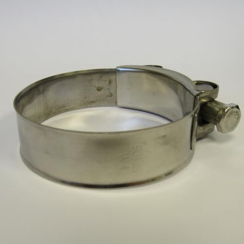 80–85 mm Heavy Duty T-Bolt Hose Clamps, 3.14–3.35 Inch Range, 304 Stainless Steel Wide Band with Floating Bridge, 1/4 in T-Bolt Hardware for Automotive Marine Industrial Use