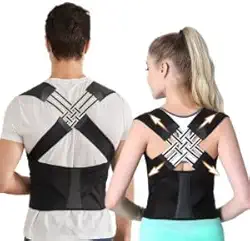 Colete Corretor de Postura Ortopédico Ajustável Postufit – Cinta Lombar e Cervical para Coluna, Alívio de Dores nas Costas, Melhora a Postura e o Sono, Produto - Velcro/unisex (Extra GG)