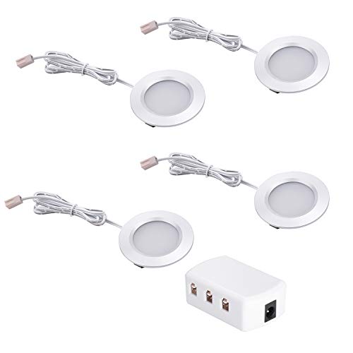 AIBOO RV Interior Lights Super Slim LED Ceiling Lights DC12V 2W 200LM LED recessed Ceiling Light for Living Room Bedroom Kitchen Motorhome Sailboat Houseboat 4000K Natural White(4 Pack)