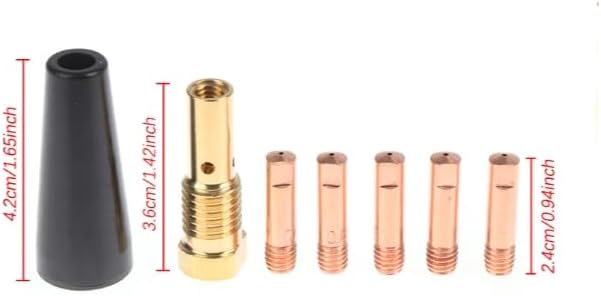 14Pcs Flux Core Gasless Nozzle Tips 0.9mm Kit K3493-1 For Century FC90/80GL 35-50 Gas Diffusers Welding Equipment Accessories QIANGHAN (0.9mm)