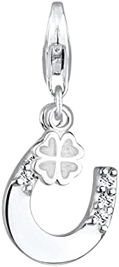 Elli Damen Charm Hufeisen Kleeblatt Kristalle