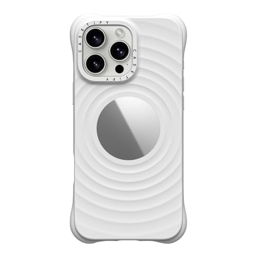 Coque iPhone 16 Pro Max design blanc CASETiFY Ripple Mirror l'élégance minimaliste