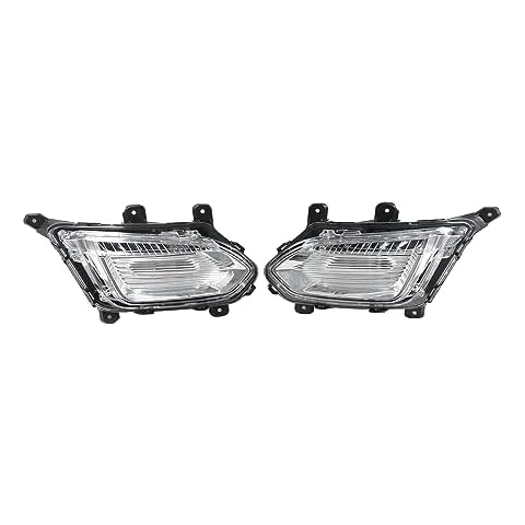 GLDIFA Front Foglamps Compatible with Chevy Equinox L LT LS 2016-2017 Daytime Running DRL Fog Lights Chrome 1 Pair,No Fit Premier Sport and LTZ Cover