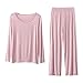 Pantaloni a maniche lunghe sottili da donna con frange Homewear, rosa, XL