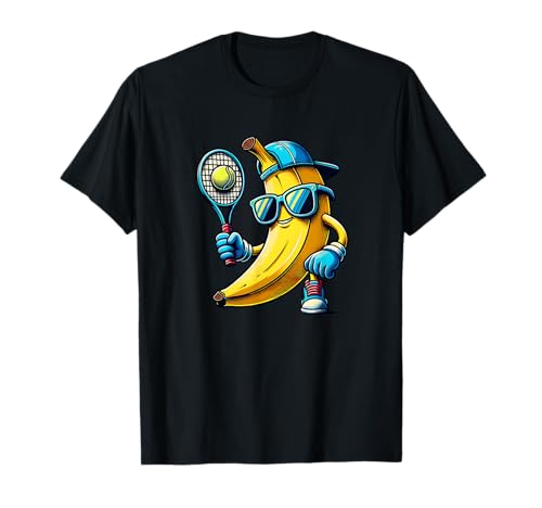 Tennis Banana Cool Sports Fun Funky Character T-Shirt