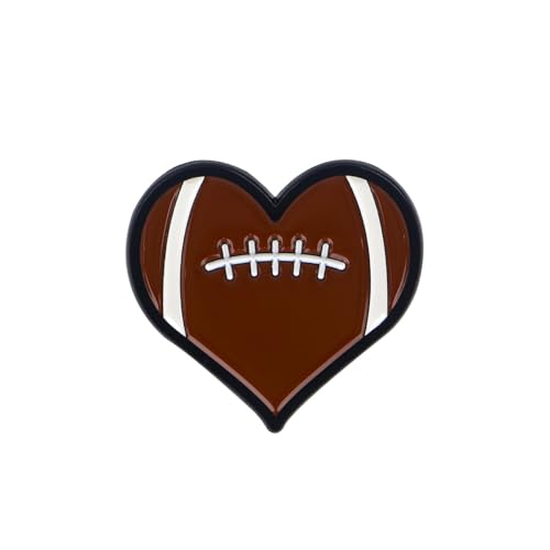 Heart-shaped Football Enamel Pin Love Heart Football Lapel Pin Sports Ball Brooch Pins Sport Game Day Souvenir Badge Cloth Backpack Hat Decor