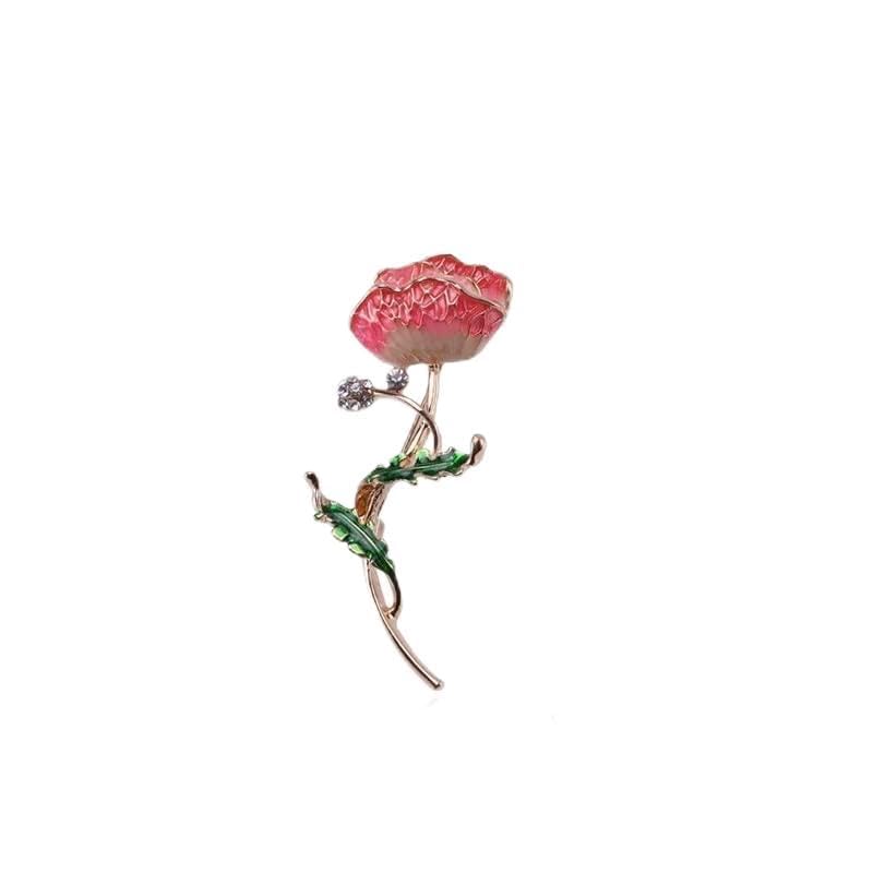 Broche plante motif fleur peinture d'huile pour accessoiriser une veste en jean