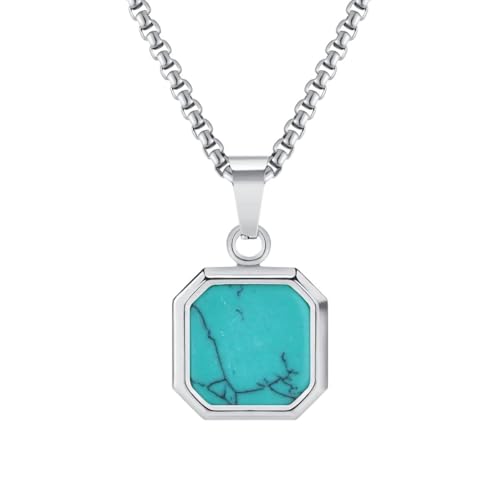 Collier pendentif géométrique étanche en acier pour homme qui ne noircit pas
