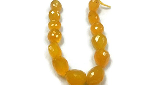 Chalcedony Yellow Faceted Nugget Shape, Size Approx 20x26mm ,Length 15" Mango Color facetes Tumble Shape