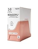 Ethicon MONOCRYL (Poliglecaprone 25) Suture, Y427H, Synthetic Absorbable, PS-2 (19 mm), 3/8 Circle...