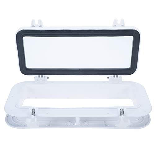 Amarine Made Boat Yacht Rectangle Opening Portlight Porthole 15-3/4" X 7-7/8" Replacement Window Port Hole - Abs Tempered Glass, Color: White, Black (White) #TOP5