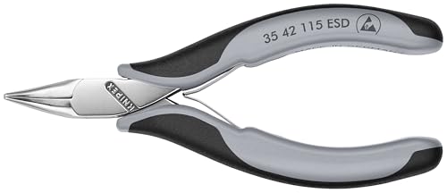 Alicates electrónicos con puntas semicirculares ESD ángulo 45 grados multicomponente KNIPEX 3542115 2