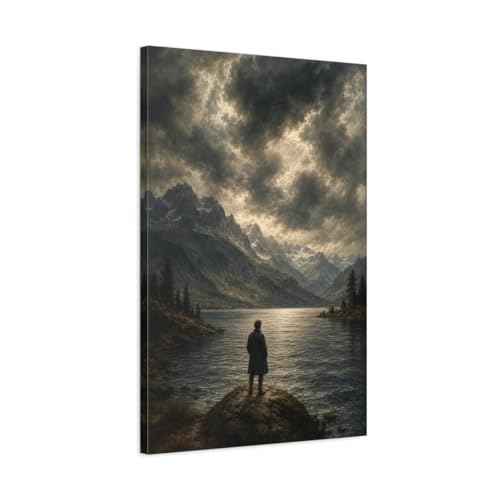 Tableau marine tempête vintage pour salon élégant au-dessus du canapé