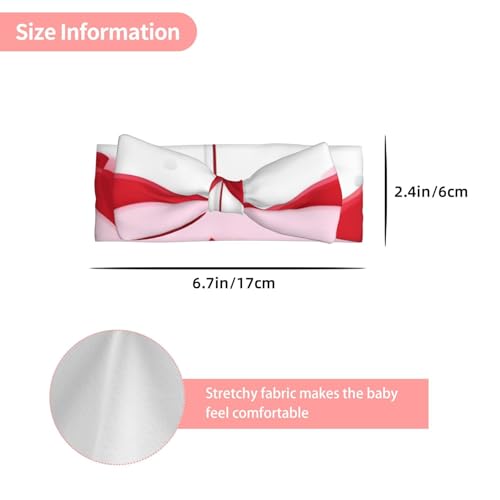 Little Red Heart Baby Bow Headband, Soft Baby Bow Hair Accessory For Newborn Babies, *Toddlers, Kids.3