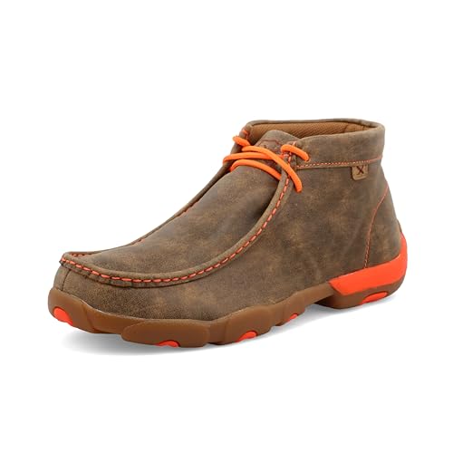 Twisted X Men's Chukka Driving Moc, Moc Toe, Bomber & Neon Orange, 8.5 M