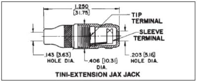 Switchcraft 125 - 1/8" (3.5mm) Female Mini Extension Jack, 2-conductor, Inline Mono Jack, 2-PACK