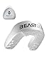 Beast Gear Mundschutz/Zahnschutz - Für Boxen, MMA, Rugby, Kickboxen, Judo, Karate, Hockey & Kampfsport, Sport Zahnschutz mit Praktischer Aufbewahrungsbox, Schützt Zähne, Zahnfleisch & Kiefer,Weiß
