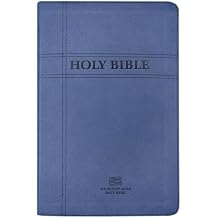 Personalized NIV Holy Bible Premium Indexed Small Print Bible | Custom Name & God Bless America Design on Faux Leather Cover | Custom Gift for Patriotic Celebrations | Blue