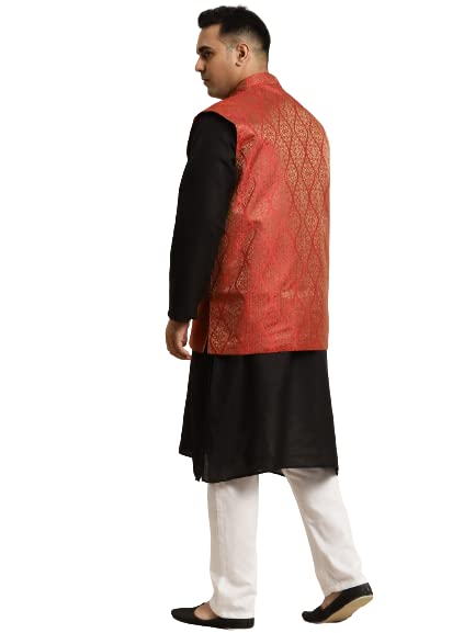 Image of SOJANYA (Since 1958, Men's Silk Blend Grey Kurta Pyjama & Silk Blend Jacket Combo