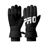 Moguxb Guantes de Esquí para Hombre y Mujer Guantes Ciclismo Guantes Snowboarding Impermeables y Antideslizantes, para Esquí, Snowboard y Senderismo (Negro, X-Large)