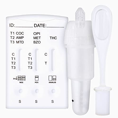 One+Step Multi Drogentest Speichel für 7 Drogenarten: THC - Amphetamin - Kokain - Methamphetamin - Methadon - Opiate - Benzodiazepin - Drogenschnelltest Speicheltest - 2 Stück