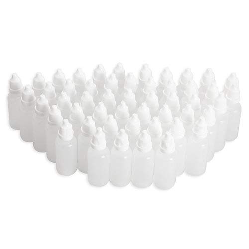 Idealgo 50pcs Plastic Squeezable Dropper Empty Bottles Eye Liquid Dropper- Plug Can Removable the Lip Can Be Screwed On (5ml)
