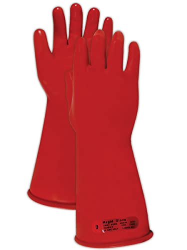 Buy 1 get 1 Magid Electrical Insulating Lineman Safety Gloves, Class 0, Rubber, Red, Size 10.5, 14 Length Exclusive Discount 50% Price Magid Electrical Insulating Lineman Safety Gloves, Class 0, Rubber, Red, Size 10.5, 14 Length
