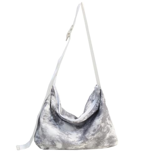 Sacs à bandoulière pour femmes Grey en toile souple effet bouffant