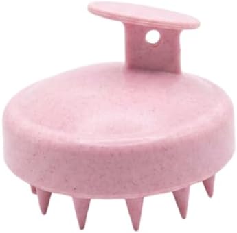 Silicone Shampoo Massage Detangling Brush with Finger Grip - Light Pink