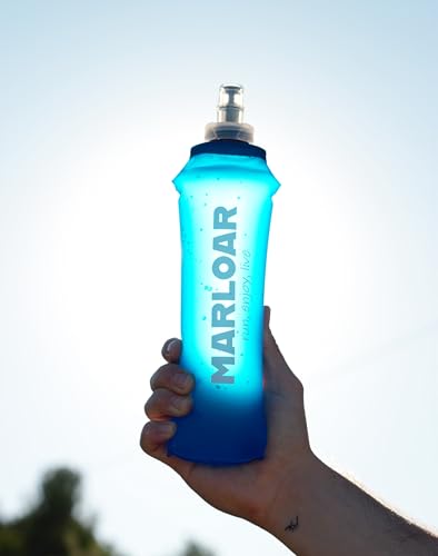 Soft Flask - Botella Plegable - Botella Plegable Silicona - pack de 2 unidades de Soft Flask 500ml para running, trail running, ciclismo y senderismo. BPA free. (AZUL, 500 ML) - Imagen 7