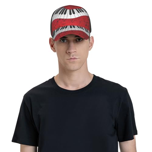 Gorra de béisbol con diseño de piano para hombre y mujer miniatura 7