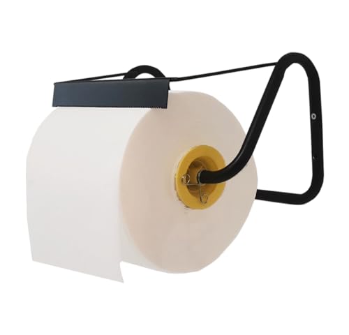 tecnokit dispenser porta rotolo carta da parete nero 40x30x23 cm | supporto bobina industriale in acciaio con lama e kit montaggio | include rotolo 500 strappi made in italy