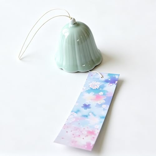 Oavand Petit carillon éolien japonais en céramique fait à la main pour l'extérieur avec des tons mélodiques apaisants pour jardin, terrasse, balcon,...