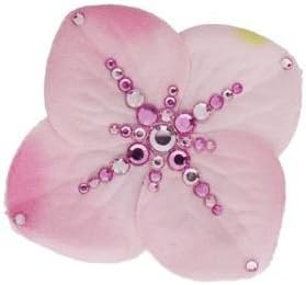 Swarovski Crystal - Small Flower Hair Clip - Pink