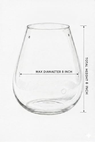 Image of HEIWA India - Handmade Terrarium Glass Pot with Lid & Premium Terrarium Soil | Oval Shape | 8 Inch | Pack of 1 | DIY