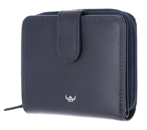 Porte-monnaie cuir Golden Head Polo anti-piratage RFID bleu marine 1006