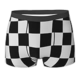SEVEBJ Blue Thin Line Grid - Calzoncillos tipo bóxer transpirables para hombre, suaves, ropa interior cómoda, Black White Grid Thin Line 4, M