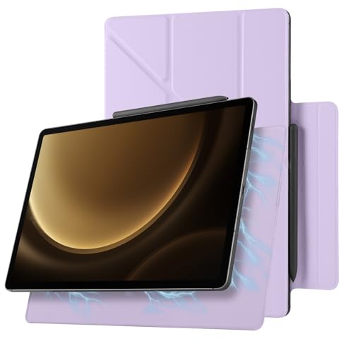 Coque Samsung Tab S9+ 12.4 pouces protection magnétique amovible fine violette