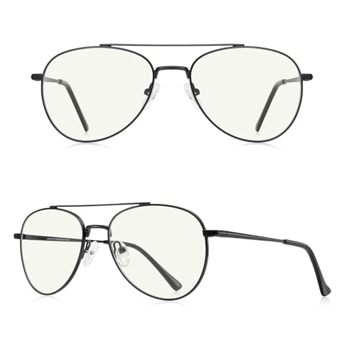 Image of Aviator Reading Glasses for men and Women Blue Light Blocking Lens Spring Temple