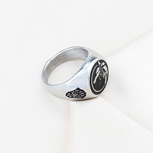 Image of Wolf Ring Viking Wolf Head Wolf Paw Ring Animal Ring for Boys