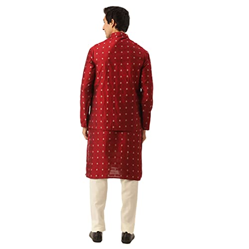 Image of SOJANYA (Since 1958 Men's Pure Cotton Sequined Embroidred Kurta - Perfect for Festivals & Functions