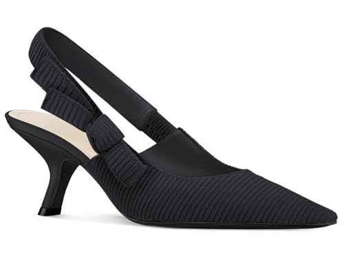 Coutgo Womens Slingback Kitten Heels Closed Pointed Toe Bowknot...