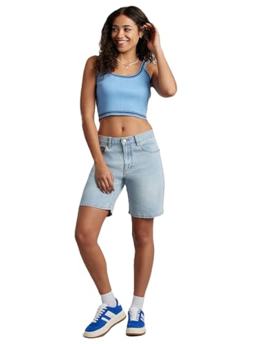 Unionbay Women's 5 Pocket Denim 9" Inseam Jort, 20 Year Blue