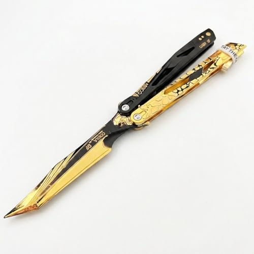 Delta Force Cobra Vanguard Butterfly Knife Model - Eco-Friendly Zinc Alloy Game-Inspired Replica Foldable Safe Prop with Blunt Edge Gaming Collectible for Tactical Shooter Fans