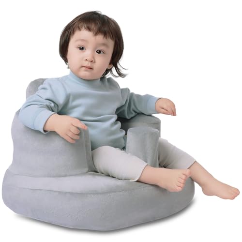 OBBOLO Inflatable Baby Seat with Breathable Cover for Babies 3 Months and Up,Inflatable Infant Chair,Blow Up Baby Chair,Infant Sit Up Chair