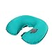 Almohada de Viaje Soporte Pillow Inflable CojíN para el Cuello en Forma de U PoliéSter y TPU con VáLvula de Inflado DiáMetro 4cm,Green