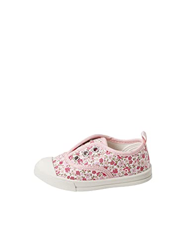 Vertbaudet Baskets élastiquées bébé Fille en Toile Fleurs Roses 24