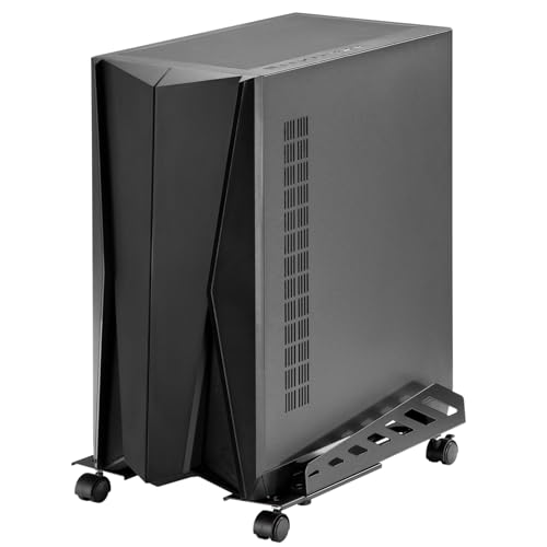 Outshine Gaming Hauler - Heavy Duty Adjustable CPU Trolley, Mobile PC Stand with Locking Casters, Fits, Supports Up to 25kg, Protects Against Dust, Improves Ventilation, Durable Steel Frame